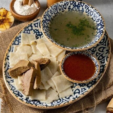 Тонкий хинкал с мясом